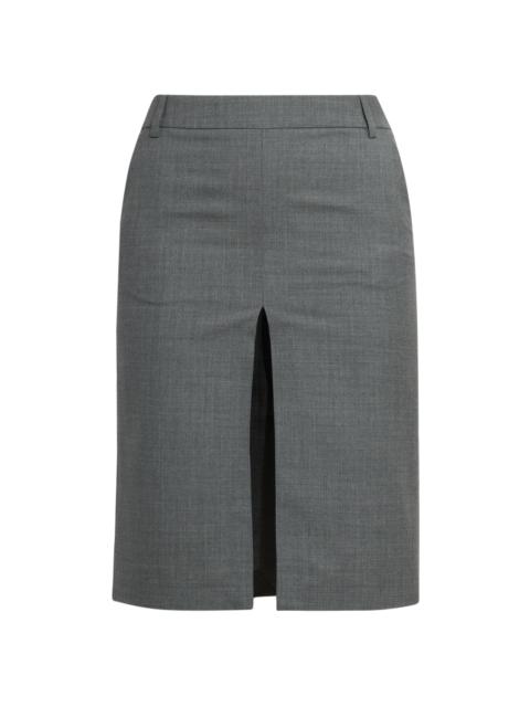 armarium Women's Slit Wool Pencil Skirt - Grey
