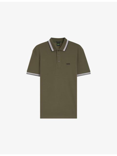 BOSS Paddy Logo-Embroidered Cotton Polo