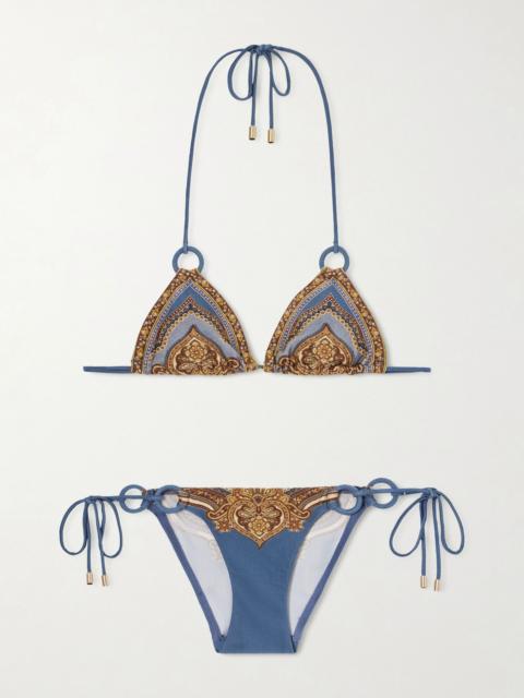 Zimmermann Mahon printed bikini Blue