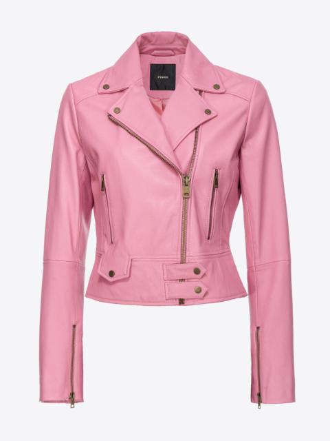 PINKO NAPPA LEATHER BIKER JACKET