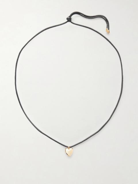 JENNIFER FISHER Puffy Heart Gold-plated And Leather Choker