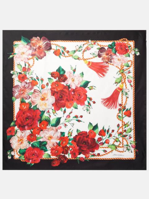 Dolce & Gabbana Floral silk twill scarf