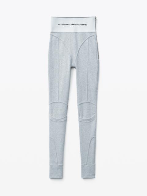 Alexander Wang LOGO ELASTIC LEGGING IN RIBBED JERSEY