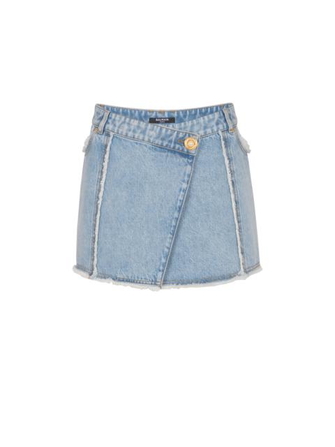 Balmain Asymmetric denim skirt