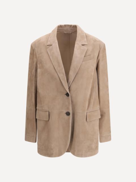 Brunello Cucinelli Suede Jacket with monile