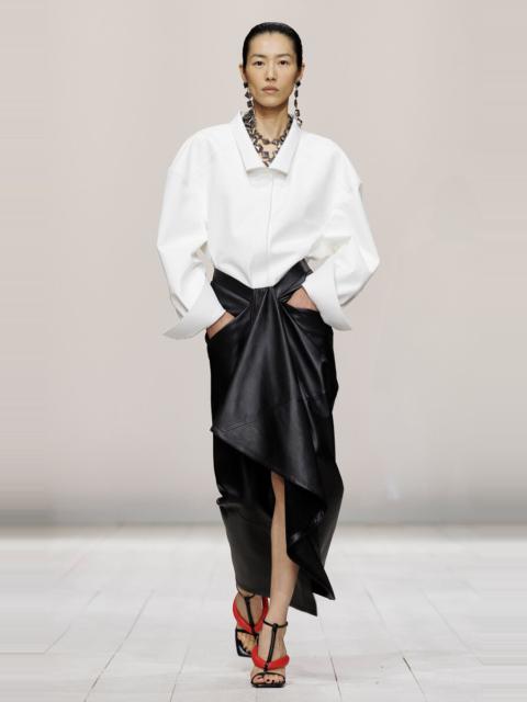 Givenchy Wide-Collared Nappa Leather Shirt white