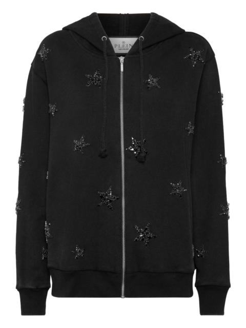 PHILIPP PLEIN star-embellished zip-up hoodie