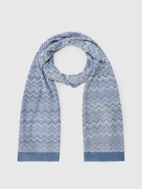 Missoni Zigzag viscose-blend scarf with ribbed edge