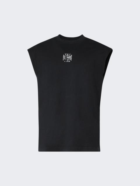 VETEMENTS Biker Cross Logo Sleeveless T-shirt Washed Black