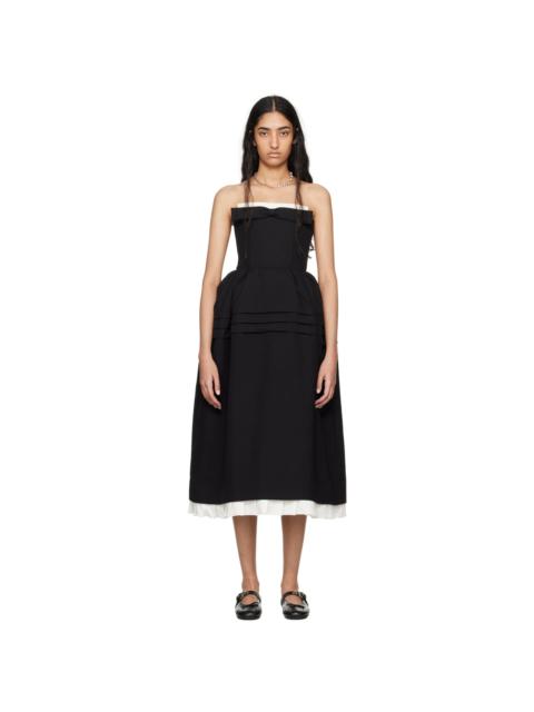 SHUSHU/TONG Black Flower Bud Maxi Dress