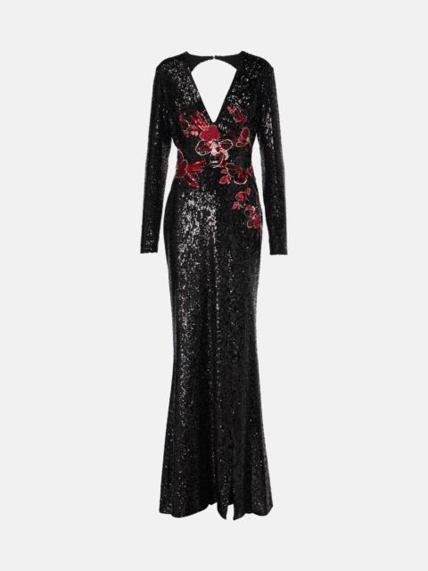 ELIE SAAB Embroidered sequined gown