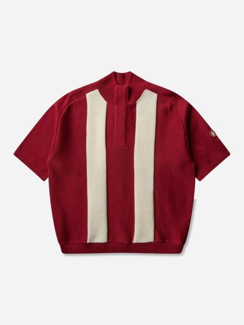 Cav Empt Men's Half Button Up Shortsleeve Knit Red