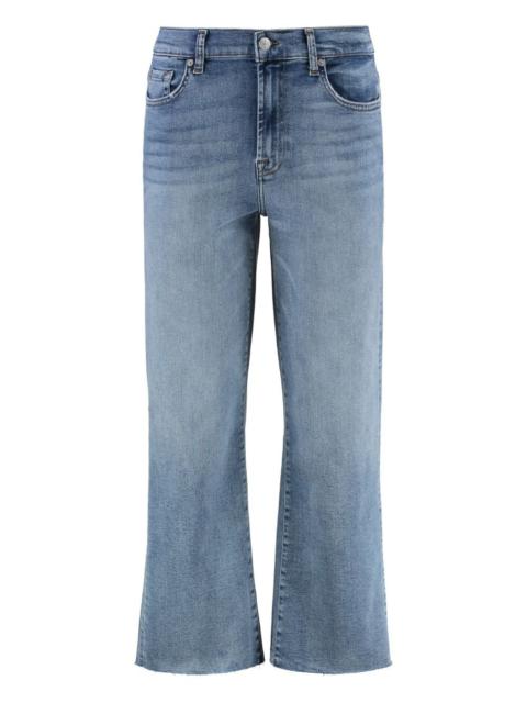 7 For All Mankind Alexa frayed-hem cropped bootcut jeans