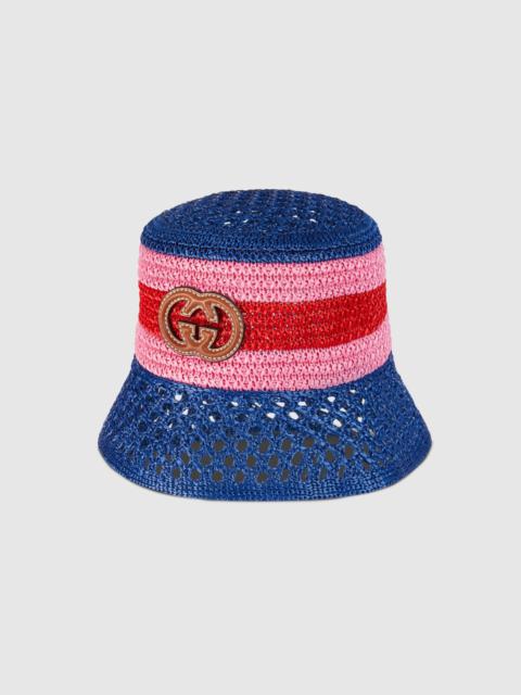 GUCCI Raffia-effect viscose bucket hat