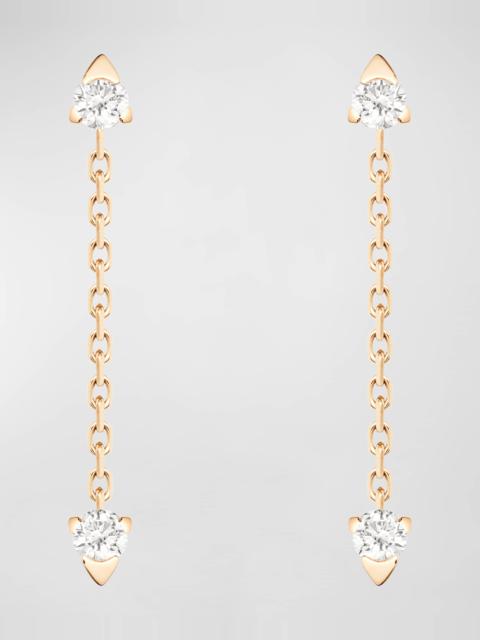 Piaget Sunlight 18K Rose Gold Diamond Chain Drop Earrings