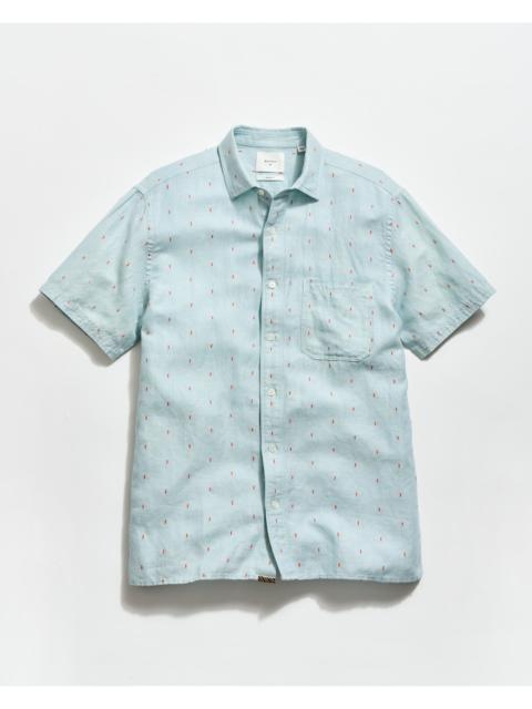 Billy Reid Short Sleeve Herringbone Treme Shirt