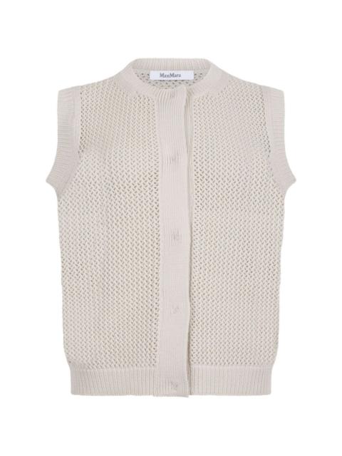 Max Mara Nome open knit button vest