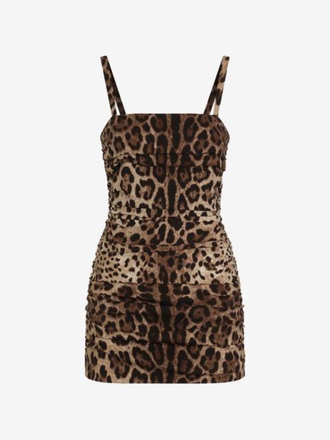 Dolce & Gabbana leo-print charmeuse dress