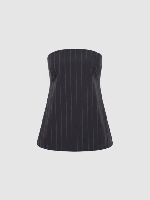 ST. AGNI Strapless Rouleau Tie Top - Ink Stripe