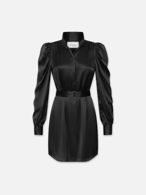 FRAME Gillian Long Sleeve Mini Dress in Noir