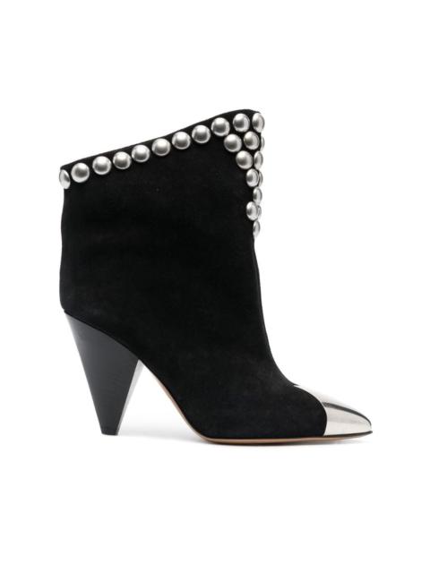 100mm studded suede boots