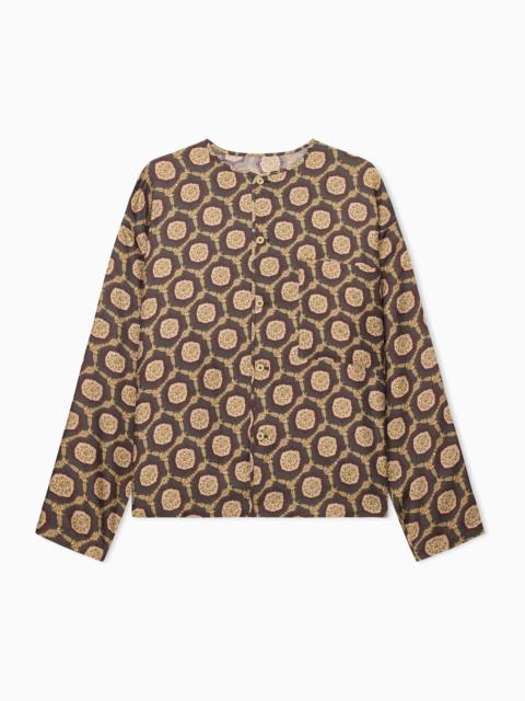 EMPORIO ARMANI SILK SHIRT JACKET WITH ALL-OVER PRINT