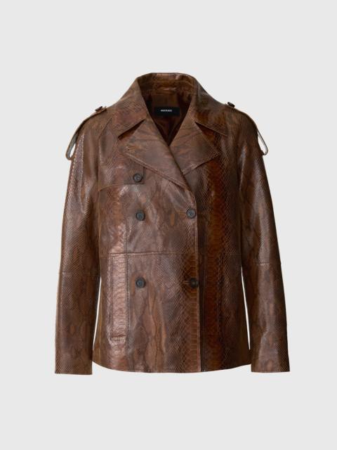 MACKAGE DOLORES-SNK Double-Breasted Snake Leather Jacket