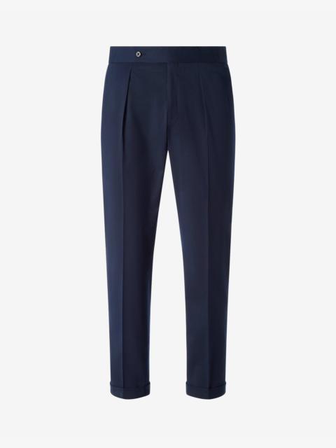 CORNELIANI Navy blue stretch wool trousers