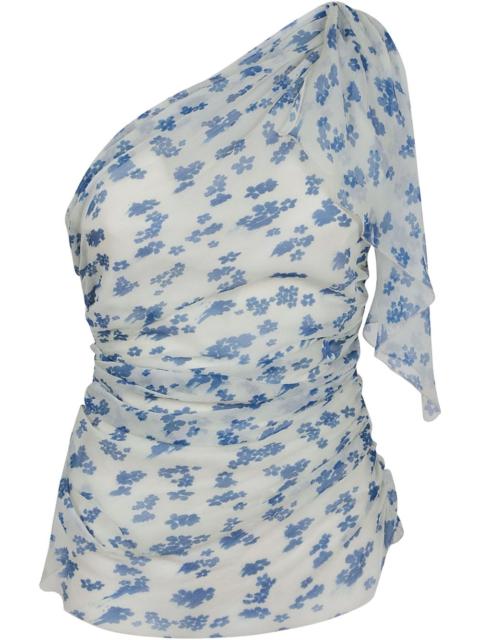 Victoria Beckham floral-print one-shoulder top