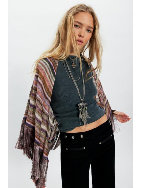 ANNA SUI Fringe Stripe Shawl