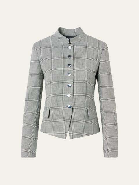 AKRIS Deva Prince Of Wales Wool Single-Breasted Jacket
