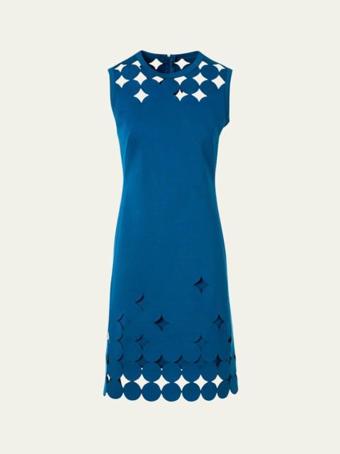 AKRIS Dot Cutout Sleeveless Sheath Dress