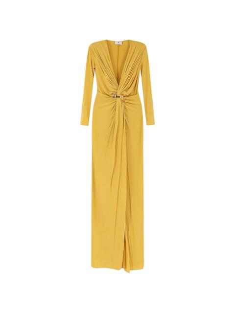 ELISABETTA FRANCHI twisted long-sleeve maxi dress