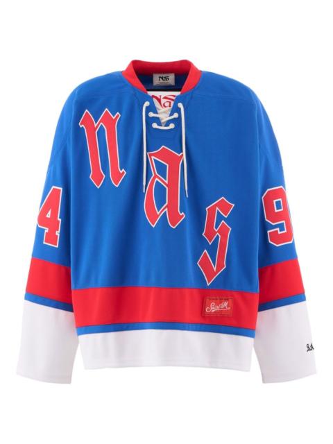 SAINT M×××××× x NaS logo-patch sweatshirt