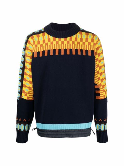 sacai intarsia-knit jumper