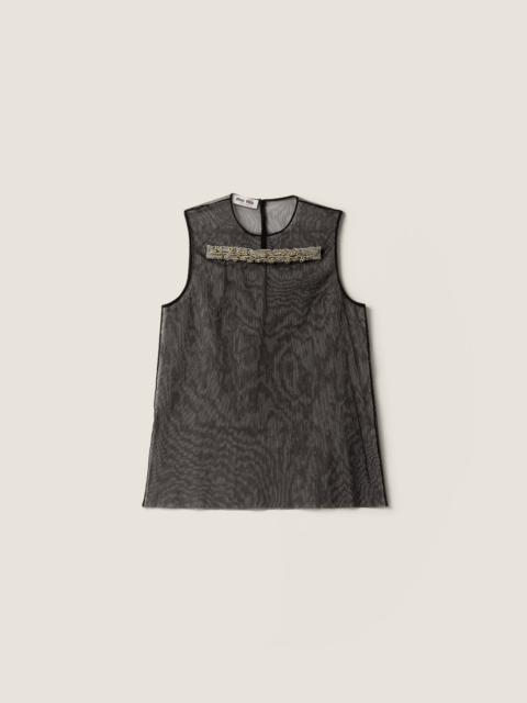 Miu Miu Embellished tulle top