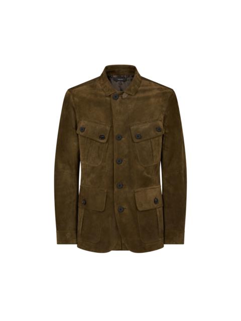 CASHMERE SUEDE SARTORIAL MILITARY JACKET