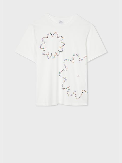 Women's White 'Ink Flower' T-Shirt