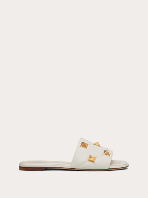 Valentino ROMAN STUD FLAT SLIDE SANDAL IN QUILTED NAPPA