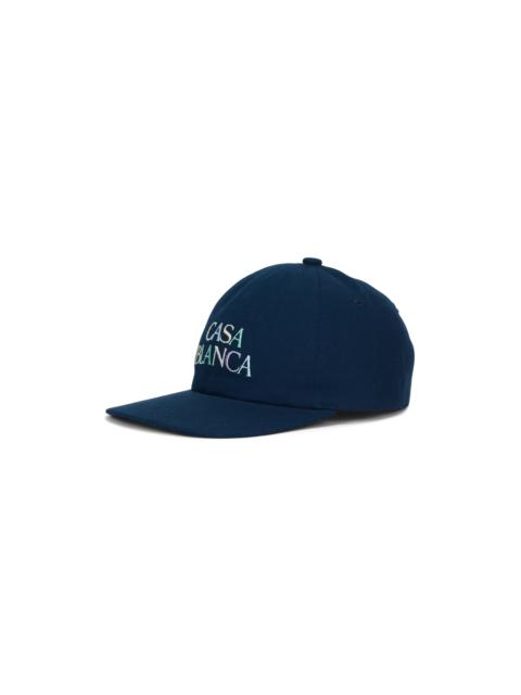 CASABLANCA Navy Twill Stacked Logo Cap