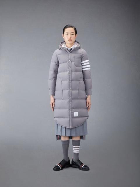 Thom Browne DOWN FILLED BELOW KNEE HOODED SHIRTDRESS W/ 4 BAR IN MILITARY RIPSTOP