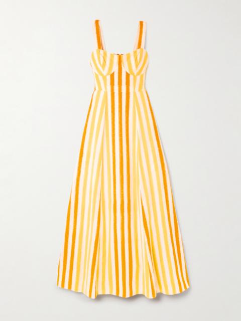 EMPORIO SIRENUSE Azzurra Striped Cotton Maxi Dress