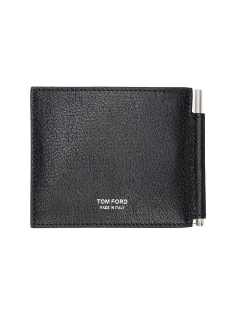 TOM FORD Black Elongated T Line Money Clip Wallet