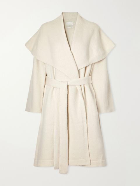 LAUREN MANOOGIAN Venn belted alpaca and wool-blend knitted wrap coat White