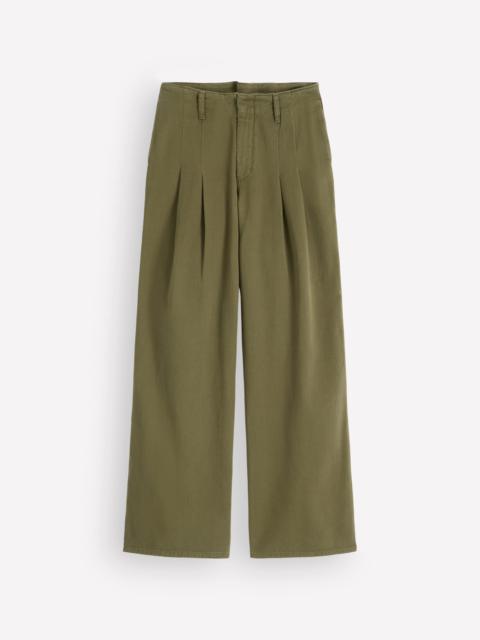 BODEN Mayfair Pleat Detail Pants-Woodland Green
