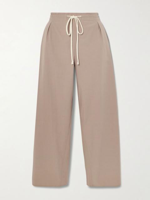 MARIA McMANUS Rope-trimmed organic cotton-poplin wide-leg pants Beige