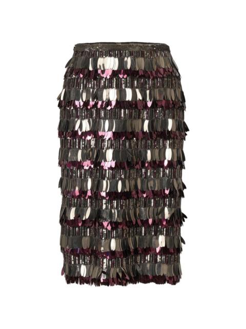 CAROLINA HERRERA sequin-embroidered midi skirt