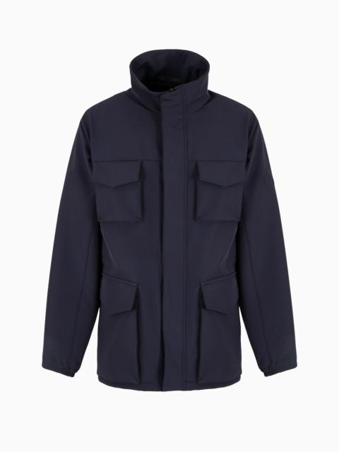 GIORGIO ARMANI Single-breasted pea coat in technical jersey