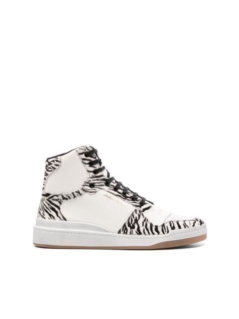 SAINT LAURENT animal-print high-top sneakers