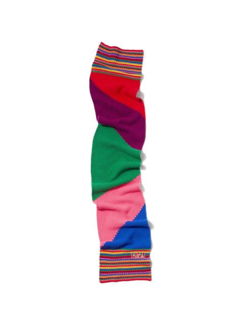 colour-block wool scarf